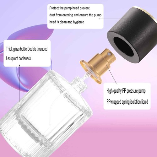 YWG Stone Vintage Perfume Bottles, 3 Pack 30ml/1OZ Glass Atomizer Travel, Empty Clear Perfume Spray Bottle Essential Oil Container Sprayer Cologne Atomizer for Men