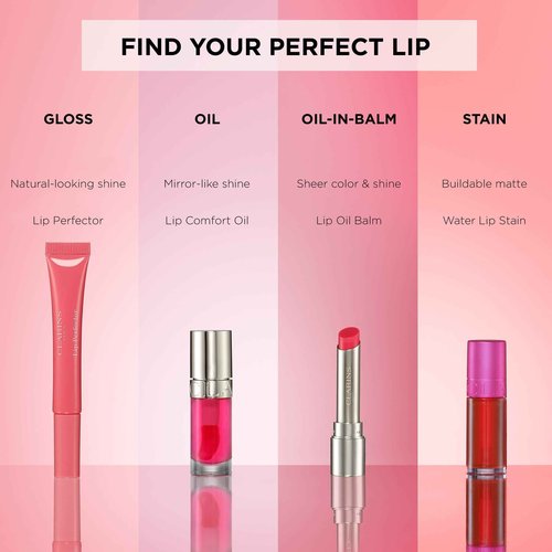 Clarins Lip Oil Balm | Nourishes, Hydrates, and Visibly Plumps | Natural, Sheer Finish and Shine | 99% Skincare Formula and 96% Natural Ingredients | Contains Hydrating Peptide | 0.1 Oz, 01 Pale Pink