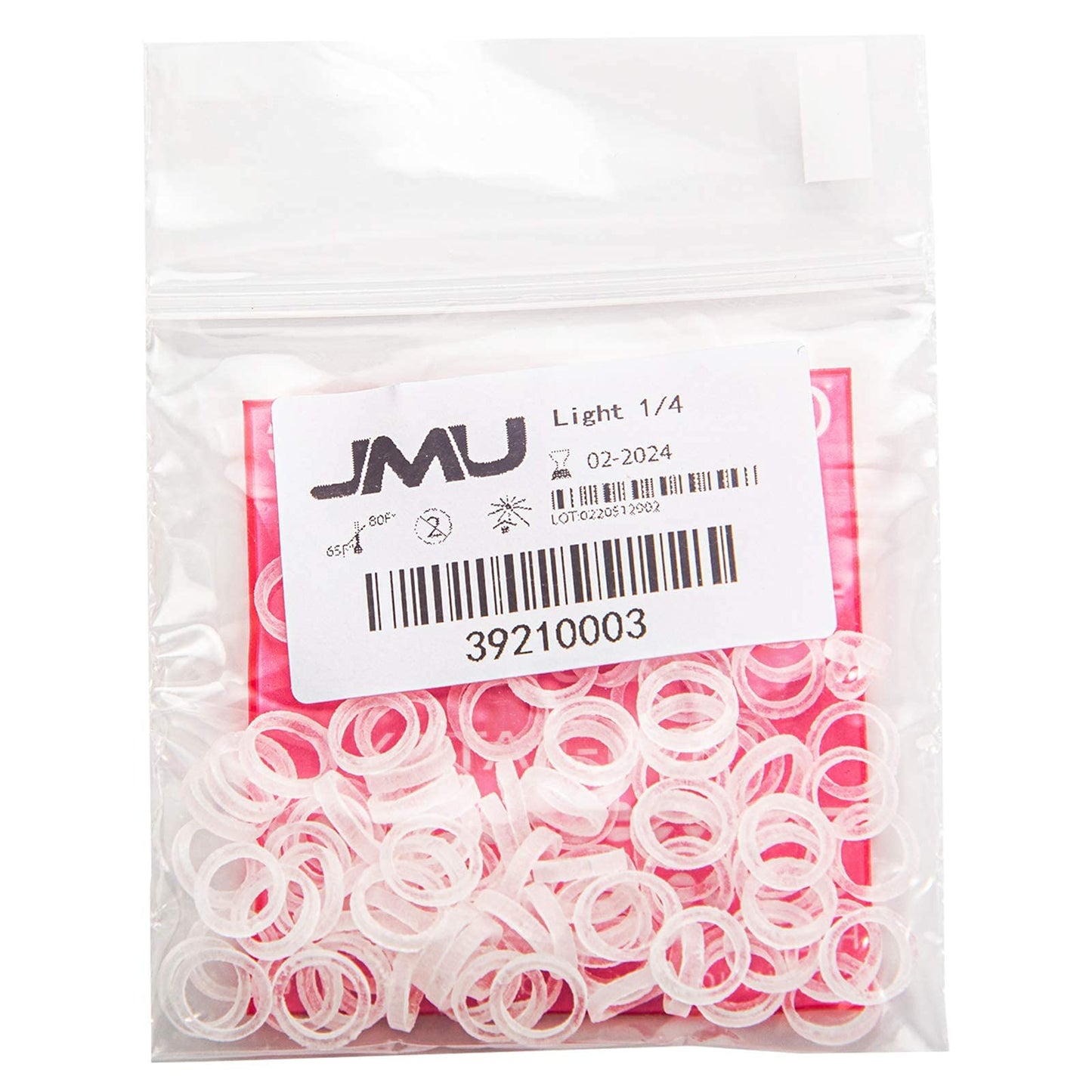 JMU Orthodontic Elastics 1/4 Light, 500 pack 2.5 oz Clear Dental Rubber Bands Latex Free Orthodontic Rubber Bands Made in USA