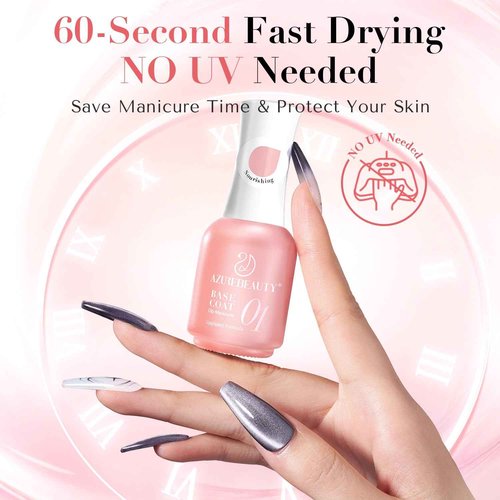 AZUREBEAUTY Dip Powder Liquid Set – Upgraded Care Formula, 4+4Pcs 15ml/0.5oz Base Coat, Activator, Top Coat & Brush Saver, Nail Strengthener with Keratin & Calcium, Low Odor DIY Home Salon