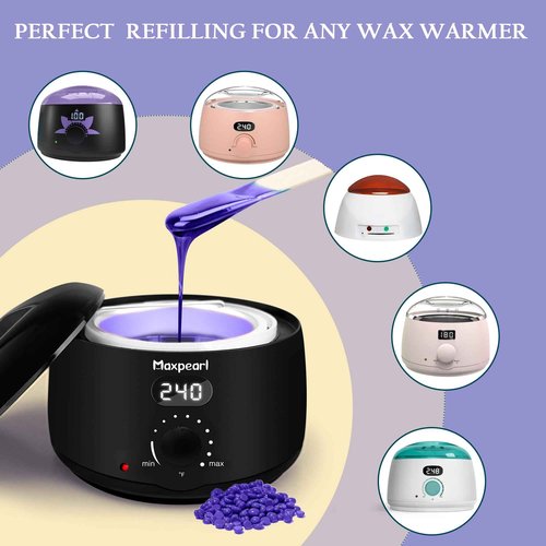 Maxpearl Hard Wax Beads 1LB + 10.5OZ - Brazilian, Bikini Waxing, Face, Eyebrows, Underarms, Arms, Chest, Back, Legs, Jasmine & Lavender Formula