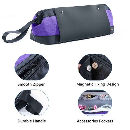 ELCUPA 2IN1 Hair Tools Travel Bag with Heat Resistant Mat for Shark Flextyle, Flat Irons, Straighteners, Curling Iron, and Haircare Accessories,Compatible with Revvlon One Step Hair Dryer