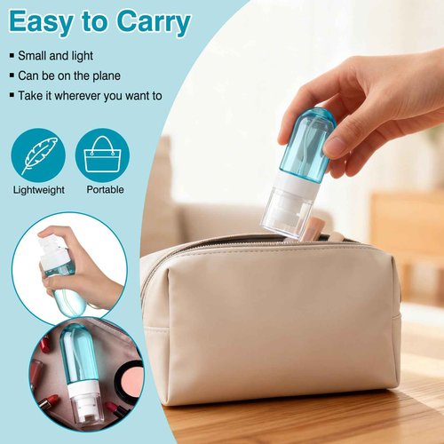 Gungtien Small Spray Bottle Travel Size,3 Pack 2oz Mini Travel Bottles Refillable Empty Plastic Containers Leak Proof for Perfume Toners Rose Water Cosmetics
