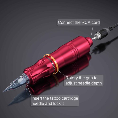 Tattoo Gun,Wireless Tattoo Gun Starter kit Complete Rotary Tattoo Pen Machine kit with 20pcs Cartriadge Needles Wireless Tattoo Power Supply for Beginners and Artists.Kulwoyi