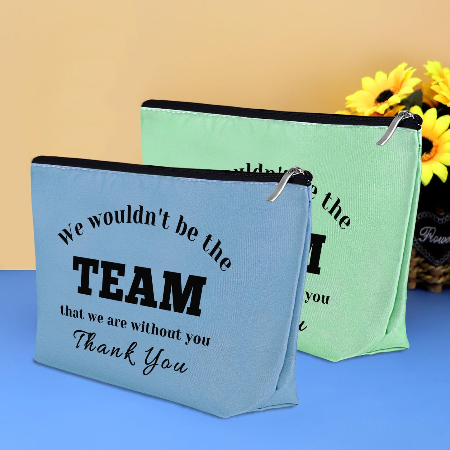 2 Pcs Coworker Colleagues Appreciation Gift Makeup Bag for Women Inspirational Gifts For Employee Birthday Gifts Cosmetic Bag Boss Leader Coach Thank You Gift Boss Day Retirement Leaving Farewell Gift