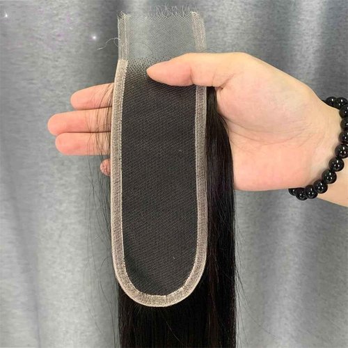 Brazilian Straight 2x6 Lace Closure 100% Unprocessed Human Virgin Hair Remy Pre-Plucked Hairline Natural Color Closure With Baby Hair (2x6 straight closure, 16inch)