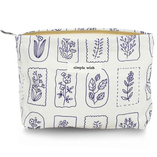 Sminra Vintage Makeup Bag Cosmetic bags Canvas Zipper Pouch for Women, Cute Coquette Large Preppy Pencil Purse Toiletry Bag Organizer Handbags Travel accessories