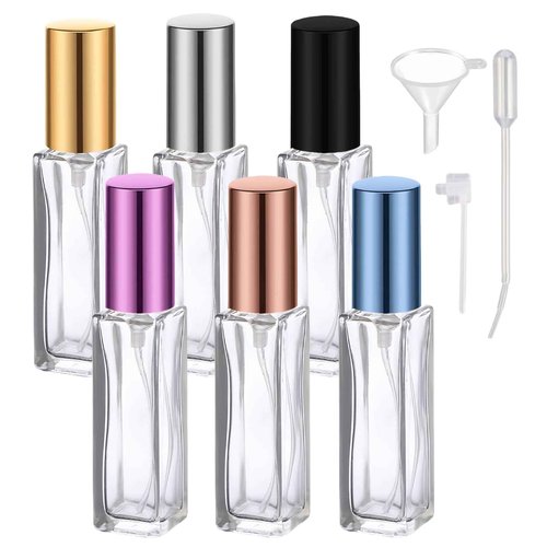 SWJLR 6 Pcs 10ML Perfume Travel Refillable, Portable Perfume Atomizer, Cologne Travel Bottle, Travel Size Perfume Bottle Empty