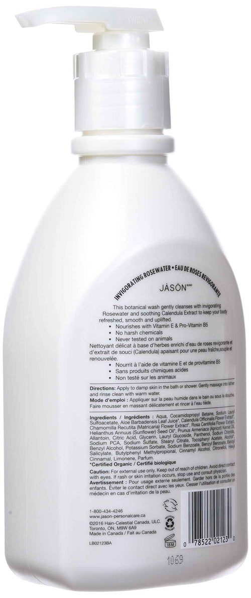 Jason Shower Body Wash, Rosewater, 30 Fl Oz (Pack of 2)