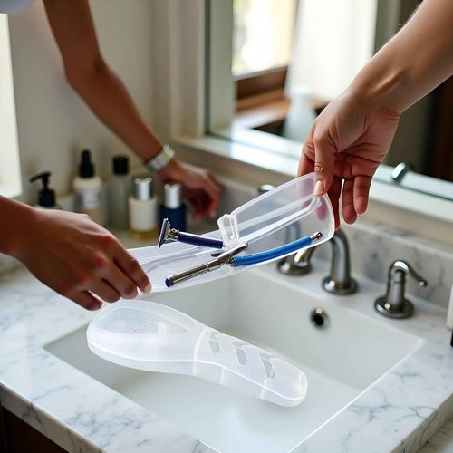 Transparent Portable Travel Men Manual Razor Protector Plastic Box Cover Container Storage Shaver Holder Protector Case Organizer,Electric Shavers, Men's Electric Shaver Accessories