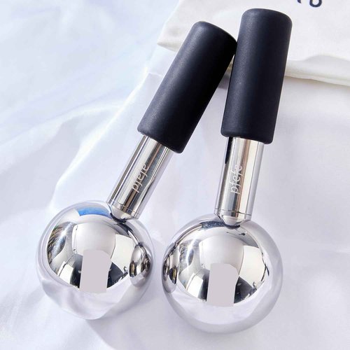 Pfefe 360 Rotating Ice Globes for Face & Eyes, Unbreakable Stainless Steel Cryo Sticks for Beauty Routines, Facials Cold Roller Colling Globes for Puffiness, Wrinkles, Dark Circles, Headaches