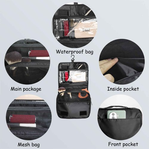 Motroce Foldable Hanging Travel Toiletry Bag,Waterproof Portable Travel Bags, Multifunction Travel Makeup Cosmetic Bag Organizer with Hanging Hook (Pink)