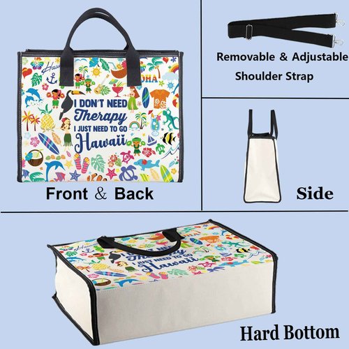WZMPA Hawaii Vacation Travel Bag - Hawaiian Gifts I Don't Need Therapy I Just Need To Go Makeup Zipper Pouch Bag Trip Merchandise