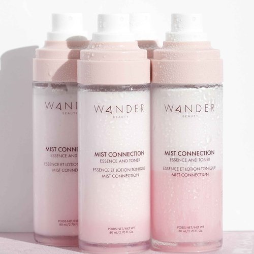 Wander Beauty Mist Connection Essence and Toner - 8-in-1 pH Balancing & Hydrating Facial Mist - Glowy Skin Care with Niacinamide, Hyaluronic Acid, Evening Primrose & Avocado - Alcohol-Free - 2.7 fl oz