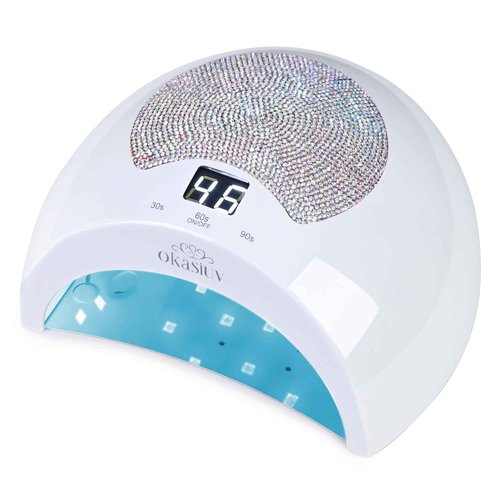 Okasiuv Rechargeable UV LED Nail Lamp with Diamond Design & Touch Control - 3 Timer Settings, Fast Curing for All Gel Polishes, Portable UV Nail Dryer for Professional Salon & Home