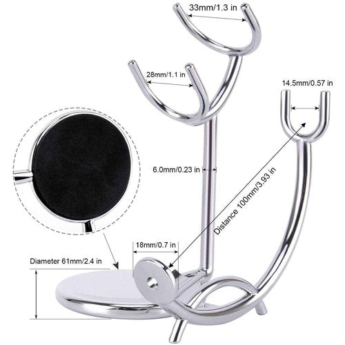 PerPro Shaving Stand and Double Stainless Steel Design Shave Soap Bowl - Forms Thick and Foamy Lather Quickly,Unbreakable and Rust Resistant for Smooth Wet Shaving