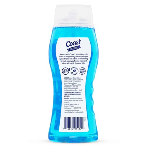 Coast 2-in-1 Hair and Body Wash, Classic Scent - Men's Body Wash, Shampoo & Conditioner - 6 Pack x 18 Fl Oz - Moisturizing & Refreshing Rich Lather for Energized And Clean Skin