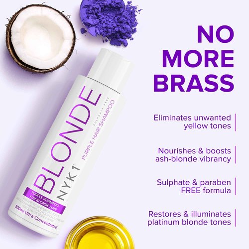 NYK1 Purple Conditioner for Blonde Hair (500ml) SULFATE FREE Silver Conditioner to Neutralize Bleached, Grey & Brassy Yellow Tones – Moisturizing Platinum Blonde Conditioners For Soft & Shiny Hair