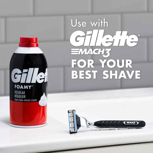 Gillette Foamy Regular Shaving Cream, Pack of 12, 11 oz each