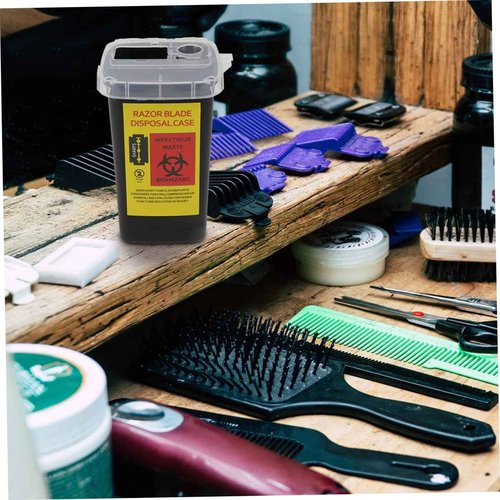 Beavorty 2pcs Boxes Blade Storage Box Razor Disposal Case Barber Blade Garbage Cans Storage Disposable Containers Square Tool Portable Shaver Waste Blades Containers Blades Dispenser Makeup