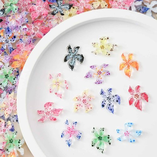 OPMADM 180 Pcs Flower Nail Charms Bulk 12 Grids Charms for Nails Design Kit Resin 3D Flowers for Nails Suitable for Spring and Summer