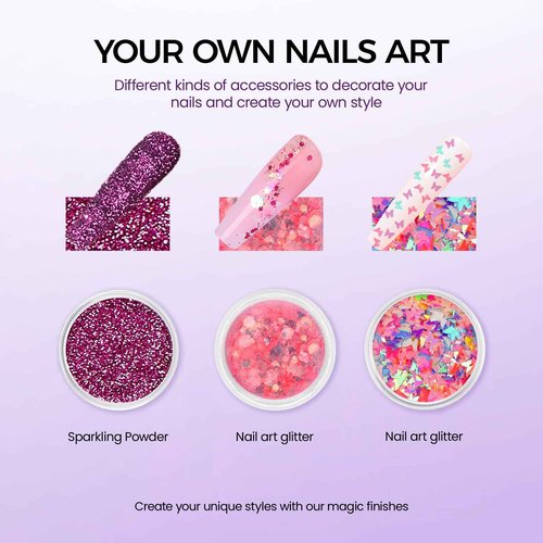 VANSISOS Poly Nail Gel Starter Kit：Poly Nail Gel Kit with Lamp 6 Colors Professional Kit with Base Top Coat Nude Clear Complete Kit for Beginners Nail Solutions DIY at Home