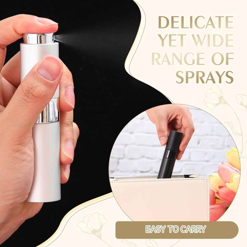 Honeydak 16 Pack 8 ml Refillable Perfume Atomizer Mini Refillable Spray Travel Bottles Empty Cologne Sprayer Portable Fragrance Atomizer with Funnel, Dispenser, Pipettes, Bag(Multicolor)