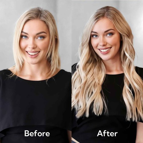 HOTBANANA U Tip Hair Extensions Human Hair, 16 Inch 50g 50s Ombre Walnut Brown to Ash Brown and Bleach U Tip Extensions Hot Fusion Keratin Utip Hair Extensions Straight K Tip Hair Extensions