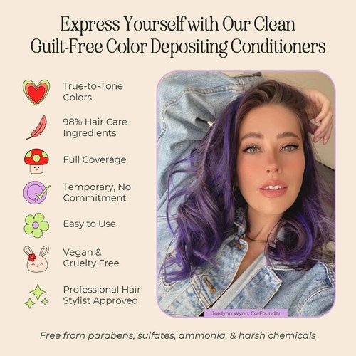 INH Hair Dye Set - Emerald Green & Amethyst Dark Purple Semi Permanent Hair Color Duo, Vegan Color Depositing Conditioner, Ammonia & Sulfate-Free, No Bleach, No Peroxide, Ready to Use Bundle, 6oz
