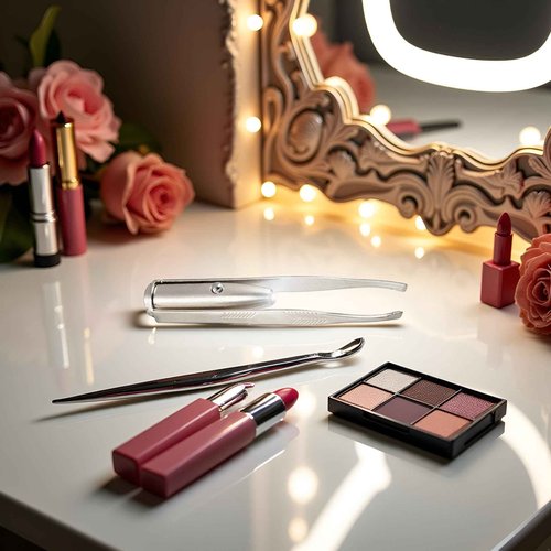 Creative Led Light Eyelash Eyebrow Hair Removal Stainless Steel Make Up Tweezer Durability and practicality Beauty and Personal Care(8.8x0.8x1.6cm)