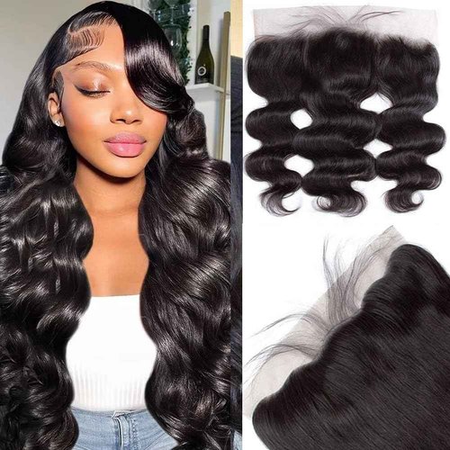 XSY 13x4 HD Lace Frontal Closure Ear To Ear Body Wave Human Hair Frontal Closures Virgin Brazilian Human Hair Invisible Clear HD Film Lace Frontal 14 Inch