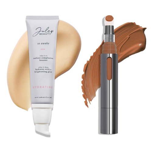 Julep Full Face Radiance Set | So Awake Complexion Booster Daily Moisturizer + Skin Perfecting Cushion Complexion Concealer + Foundation - 435 Fawn