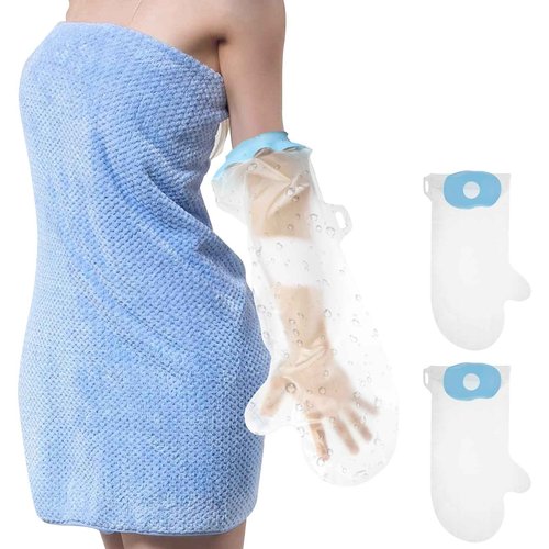 LGHWKETH Cast Cover Waterproof Reusable Shower Arm Cast Cover Soft and Comfortable Shower Protector for Showering Bathing Swimming (2PCS)