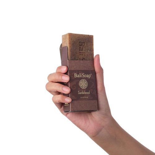 Bali Soap - Sandalwood Natural Soap Bar for Men & Women - Vegan, Handmade, Exfoliating Soap - 6 Pack, 3.5 Oz each