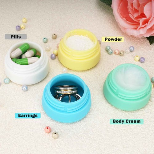 Cosywell Cream Jars for Toiletries Silicone & PP Travel Size Toiletries 8PCS TSA Approved Leak-proof Travel Size Containers Refillable Cosmetic Containers with Lid for Lotion Makeup Cosmetics