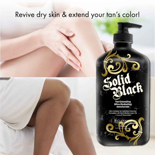 Millennium Tanning Products SOLID BLACK TAN EXTENDER Moisturizer with Argan Oils 18.25 oz