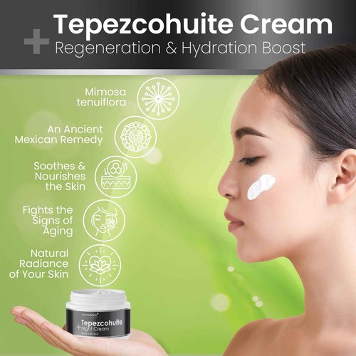 Tepezcohuite Cream Original Enhanced Formulation with Mexican Origins Mexico Night Cream Tepesquehuite Crema Beauty Products from Milagrosa Tepezcohuite Powder Para La Cara Skin Care 4oz