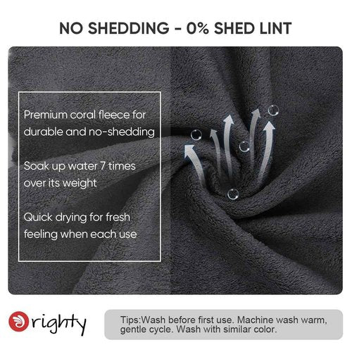 Orighty Ultra Soft Washcloths 12 Pack, Premium Microfiber Towel Sets 12x12 inches, Absorbent and Quick Drying Coral Velvet Washcloth, Multi-Purpose Wash Cloths for Bathroom, Hotel, and Gym (Grey)