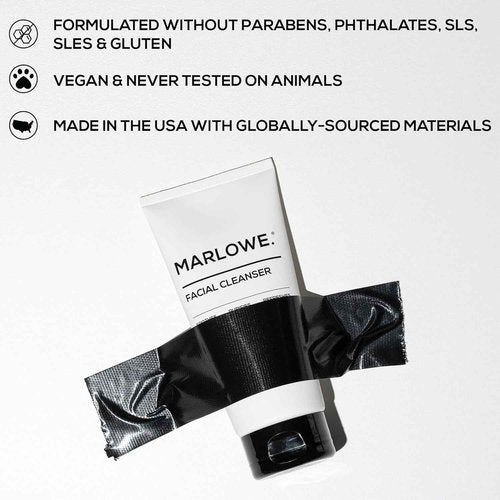 MARLOWE. Face Cleanser & Moisturizer Skin Care Duo, No. 121 Facial Cleanser 6 oz & No. 123 Facial Moisturizer 6 oz with Green Tea & Deep Sea Algae Extracts, Purifies, Hydrates, Refreshes & Soothes