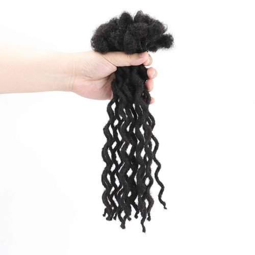 0.6cm Thickness Real Human Hair Dreadlock Extensions 10 Inch 10 Strands Full Handmade Permanent Curly Locs Extensions Human Hair Can Be Dyed and Bleached