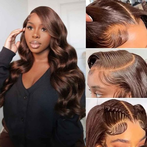 5x5 Chocolate Brown Body Wave Closure Free Part Pre Plucked With Baby Hair Brazilian Virgin Remy Human Hair Color #4 Closure 12 Inch