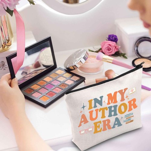 Gzrlyf Novel Writer Makeup Bag - Author Themed Gift for Women - Novelist Cosmetic Bag (In My Author)
