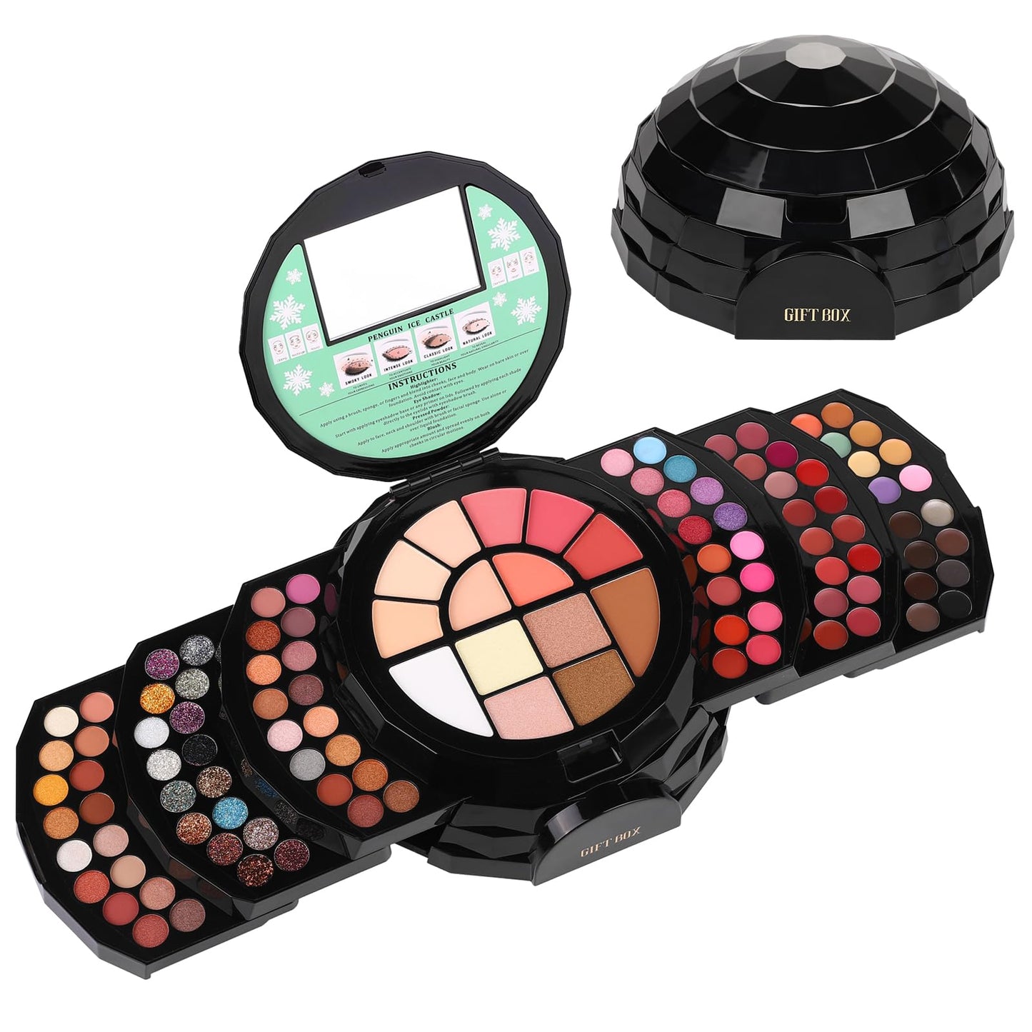 110 Colors Makeup Kit for Women Girl Full Kit Gift Set with Mirror All in One Make up Palette Included Eyeshadow Glitter Lipstick Concealer Eyeliner Eyebrow Highlighter Contour Blusher Compact PowderY