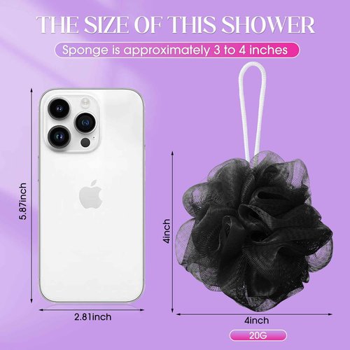 Sunnyray 100 Pcs Loofahs Bulk Bath Sponge Shower Luffas Exfoliating Body Scrubber Packs Soft Mesh Loofahs Balls Travel Cleaning Wash Puff Bathing Accessories for Women Men, 20g (Multicolor)