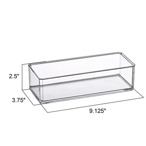Amazing Abby - Glamour - Acrylic 1-Compartment Makeup Organizer, Transparent Plastic Lipstick Holder, Perfect Bathroom Vanity Storage Solution for Lipsticks, Nail Polishes, and More
