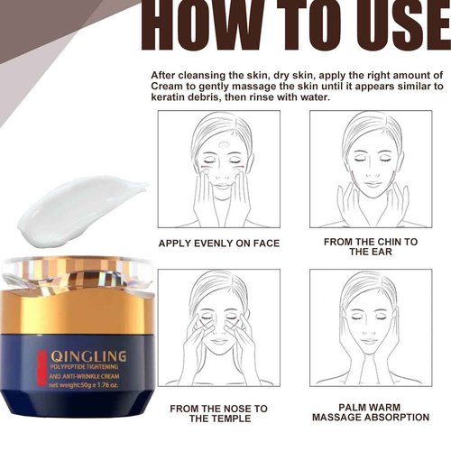 JINMAO Qingling Face Cream, Qingling Wrinkle Removal Cream, Quinglin Polypeptide Tightening and Anti-Wrinkle Moisturizer, Face & Neck & Eye Lotion 3-In-1 (2)