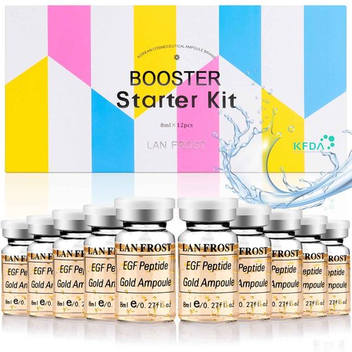 BB Booster Serum Kit Serum Hyaluronic Acid Essence Skin Care Kit, EGF Peptide Gold Ampoule 0.27oz 12 Vials,Facial Treatment Increases skin elasticity BB Radiance Facial Serums Kit