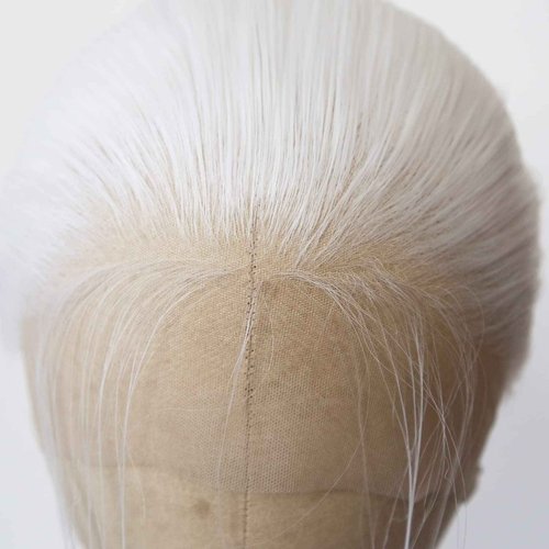 BTWTRY White Synthetic Lace Front Wig - Long Straight Platinum Snow White Lace Front Synthetic Wig - Pre Plucked Natural Hairline - Glueless Heat Resistant Fiber Hair Wig for Fashion Women
