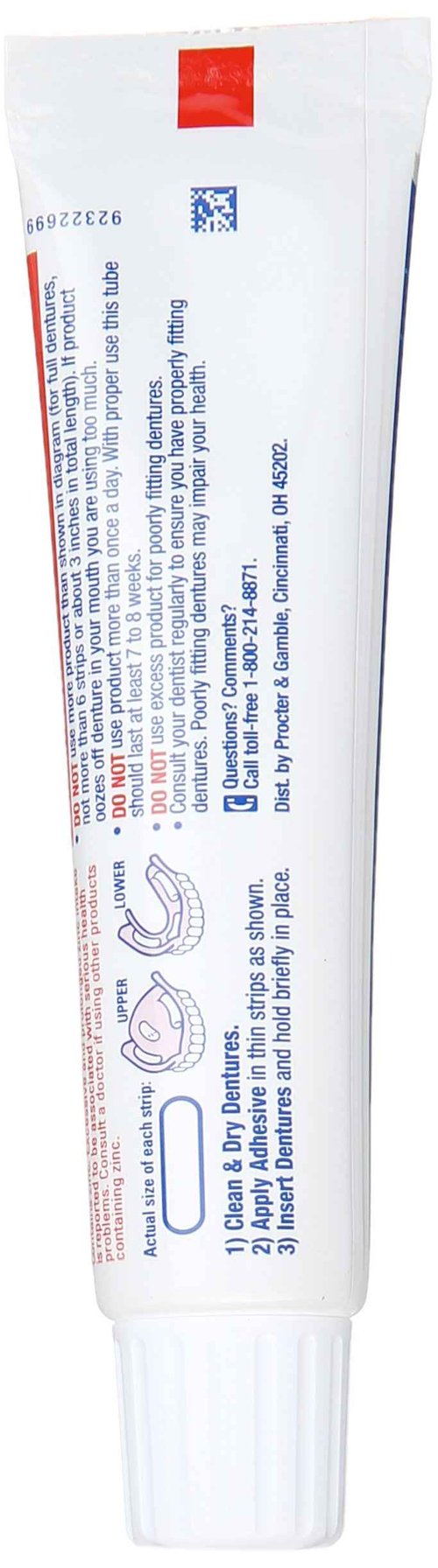 Fixodent Complete Free Denture Adhesive Cream 2.4 Oz (Pack of 6)