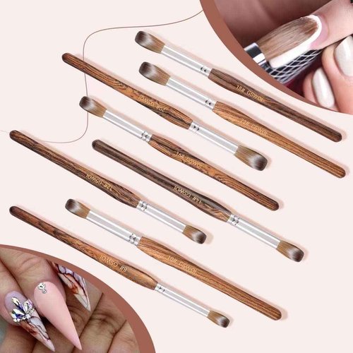 GSWOI 100% Kolinsky Acrylic Brush Size 22 - Wood Handle for Nail Application, Extension - Professional Manicure Salon and DIY at Home Tool (#22)